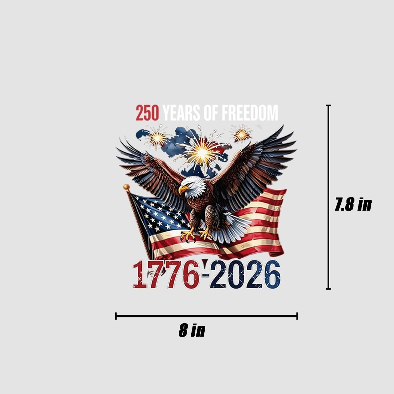 Soccer Iron-on Patches for T-Shirts America's 250th Anniversary Red White Blue Vintage Style 8in & 7.8in Iron-On Sew-On with Eagle Statue Liberty US Flag 1776-2026 Designs for Jackets Jeans DIY 10 Pcs