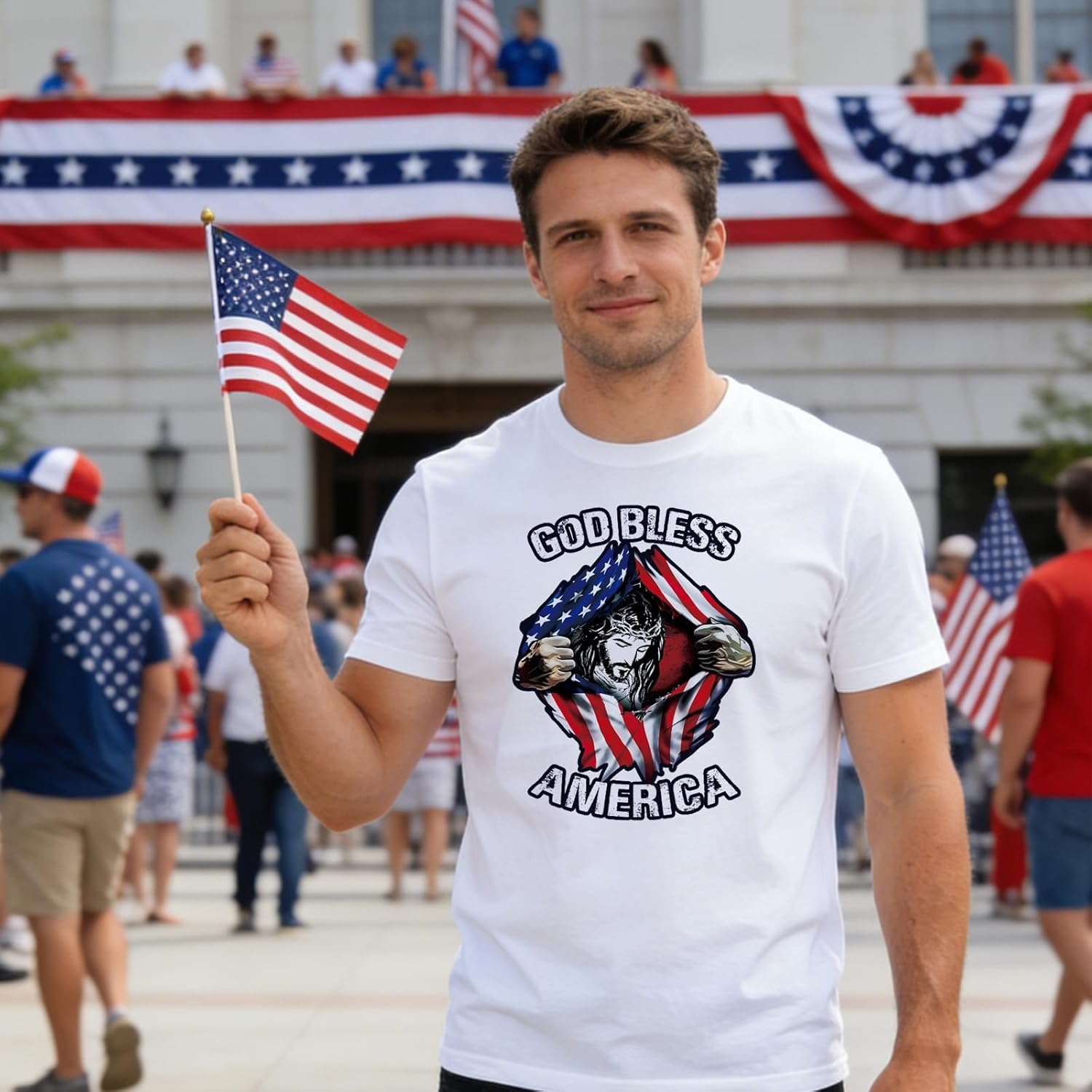 Dazoratix 4th of July Iron on Transfers - 25 Sheets God Bless America DTF Ready to Press Heat Patches American Flag Independence Day Stickers Viny Decals for T Shirts Clothes Pillow Bag Hat DIY Crafts