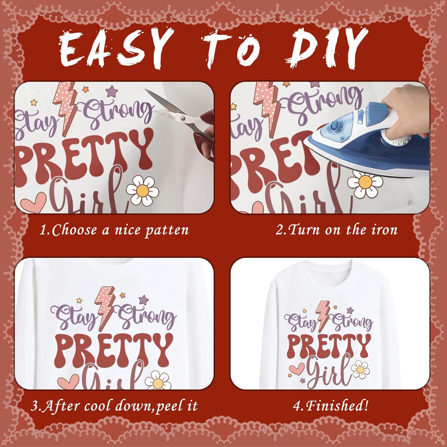 Dazoratix Class of 2026 Iron on Transfers - 6 Sheets Graduation Senior Glitter DTF Transfers Ready to Press Heat Patches Decals Viny Stickers for Shirt Stole Skirts DIY Crafts Decorations (Red Silver)