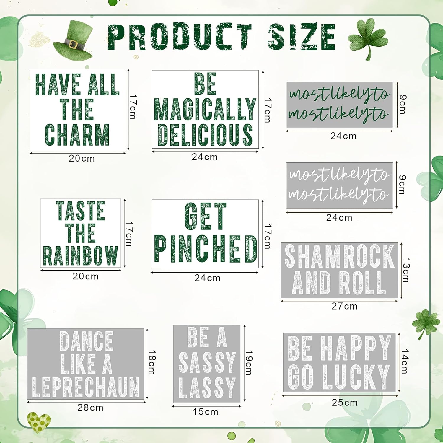 Harloon 12 Pcs St. Patricks Day Iron on Transfers Most Likely Lucky Shamrock Iron on Decals Patches Green Heat Transfers Vinyl Decals for Irish T Shirts Clothes Bag Pillow Covers DIY Craft Decoration