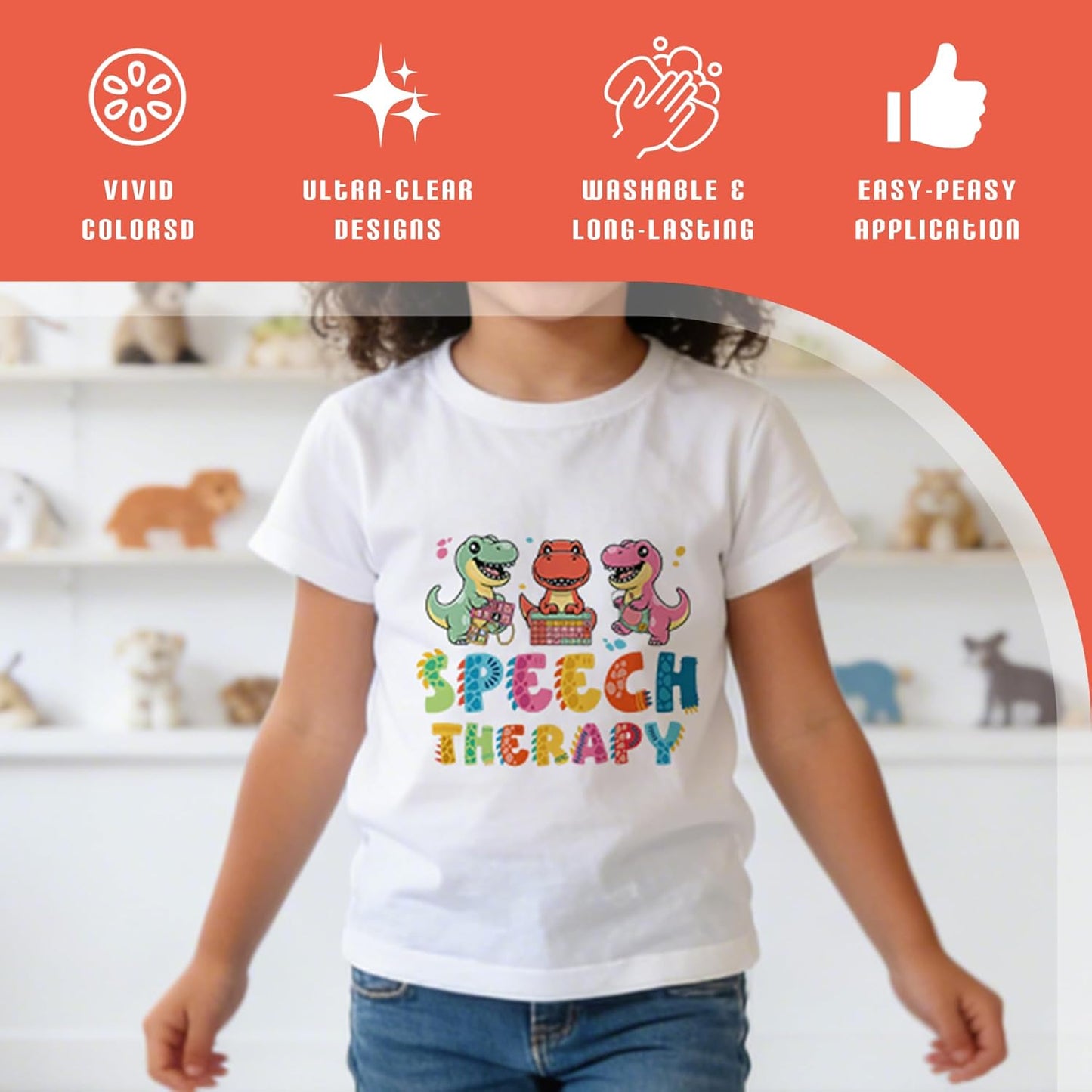 Dazoratix Speech Therapist Iron on Transfers - 30 Sheets SLP DTF Ready to Press Language Pathologist Gift Heat Patches Stickers Vinyl Decals for T Shirts Clothing Pillow Bag Hat DIY Crafts Decorations