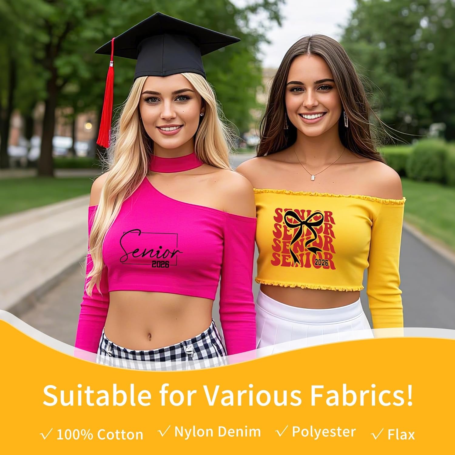 30 Sheets Senior 2026 Iron on Transfers for T-Shirts, Class of 2026 Graduation DTF Transfers Ready to Press Heat Transfers Vinyl, Iron on Patches for Clothes Bag Pillow Covers DIY Crafts