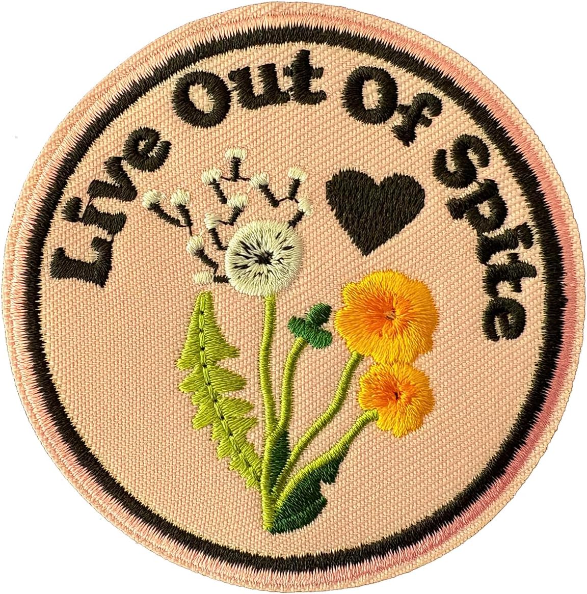 Live Out of Spite Patch Funny Size 3 Inch Dandelion Flower Embroidered Fabric Badges Hook and Loop Military Army Tactical Morale Patches for Trucker Hats Backpack Bag Vest Clothes Girly Gifts