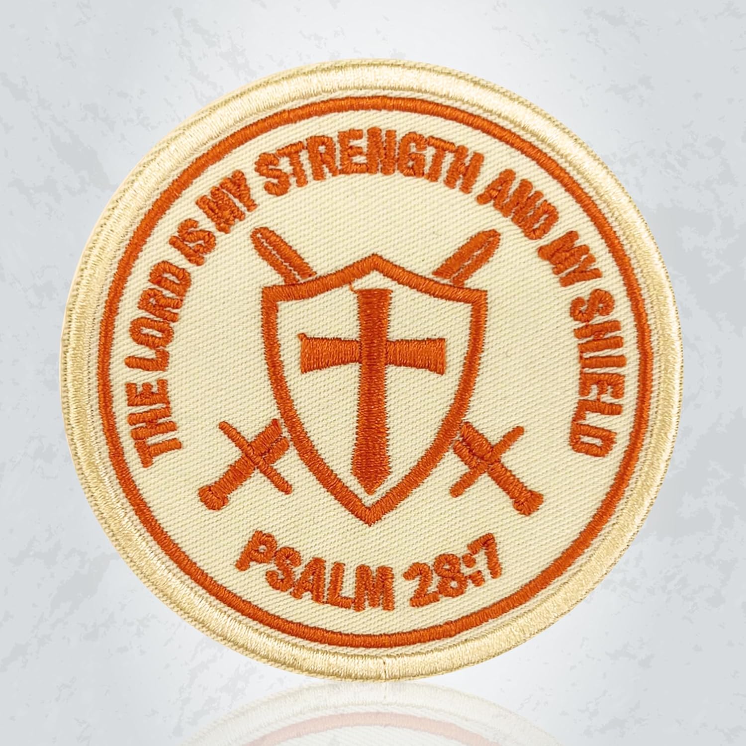 The Lord is My Strength and My Shield Patch 3 Inch Faith Bible Verse Christian Embroidered Patches Sew On Iron On for Backpack, Jacket, Hat DIY Uniform Clothes Gift for Men Women Kid Size 3 Inches