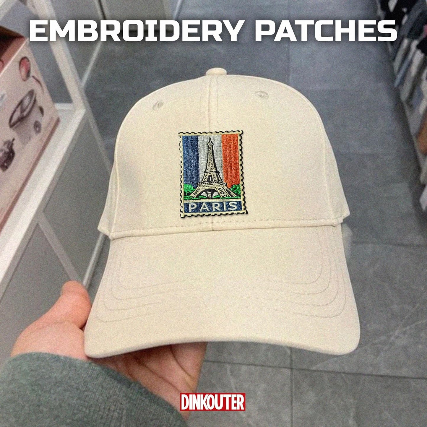 Eiffel Paris Tower Patch 3" Travel Lovers Country Traveling Souvenir Stamp Iron On/Sew On Embroidery Patch for Caps, Backpacks, Jackets, Uniform DIY PVC Patches Gift for Her Girls 3 Inches