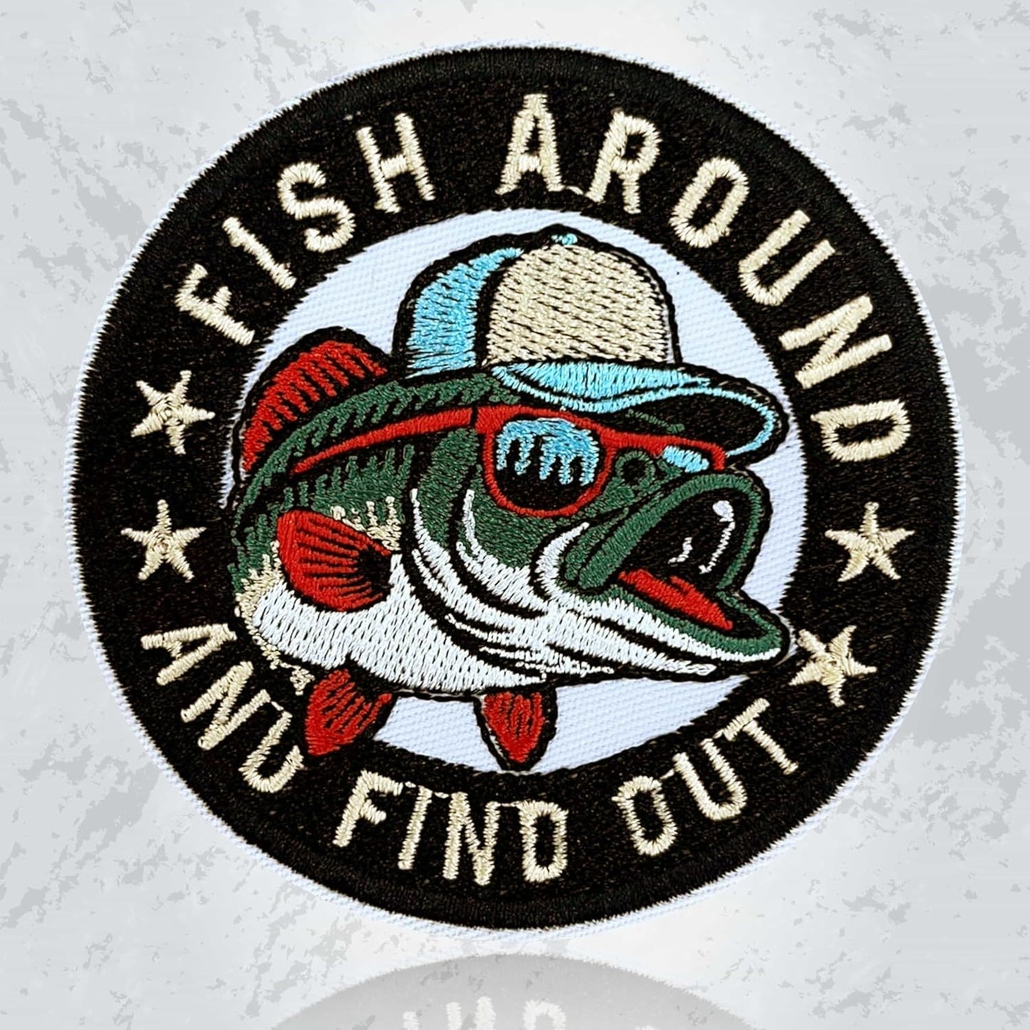Fish Around and Find Out Patch 3 Inch Funny Fishing Bass Fish Lovers Embroidered Patches Iron On Sew On for Backpack, Jacket, Hat, Jeans DIY Uniform Clothes Gift for Men Women Kid Size 3 Inches