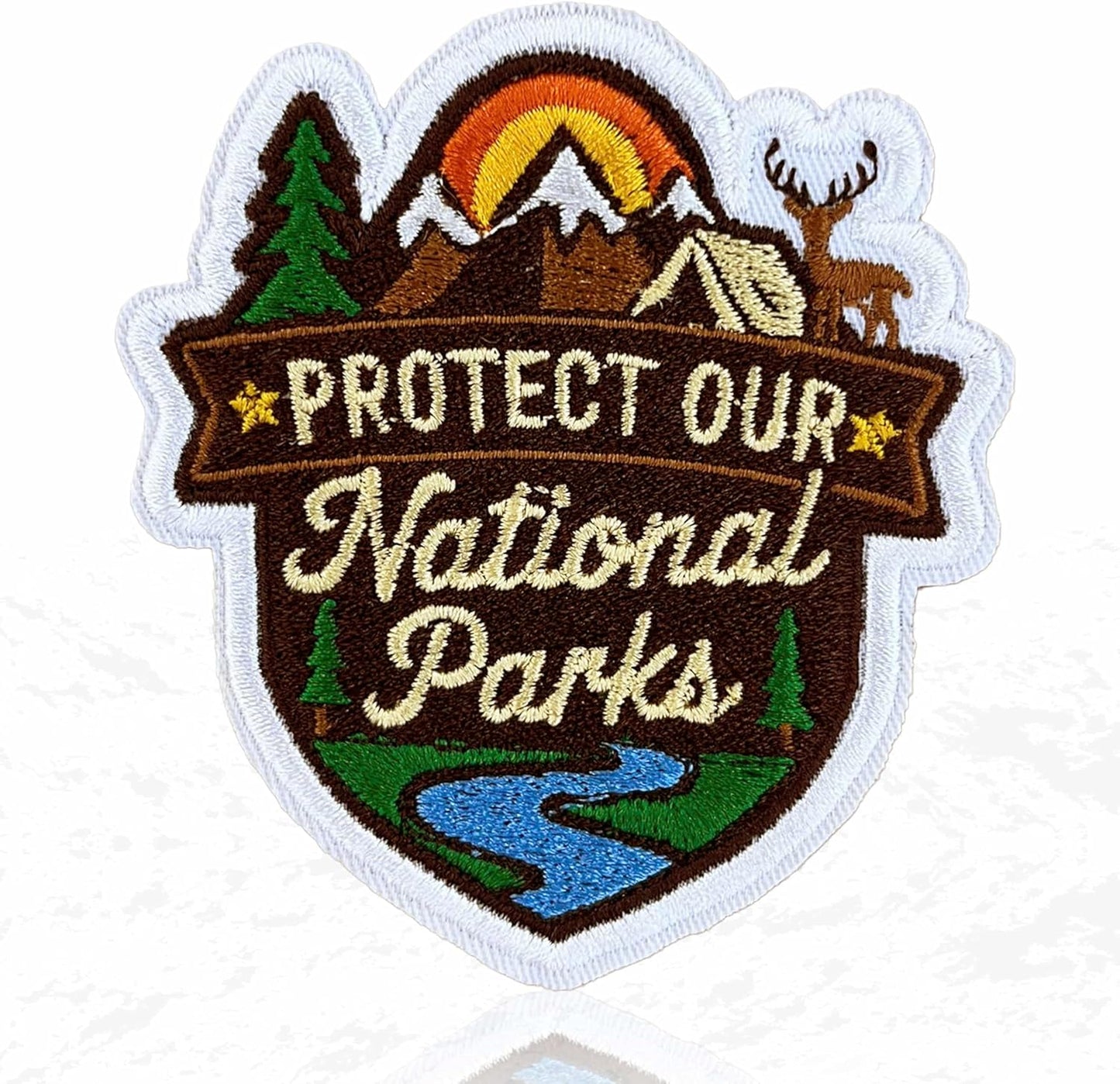 Protect Our National Parks Embroidered Patch Nature Lover Patch 3 Inch Funny Travel Nature Embroidered Patches Sew On Iron On for Hat, DIY Uniform Clothes Gift for Men Women Kid Size 3 Inches